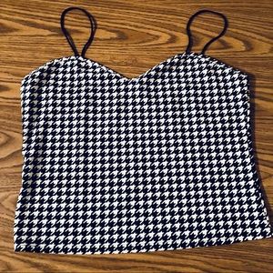 Black and White Houndstooth Tank Top